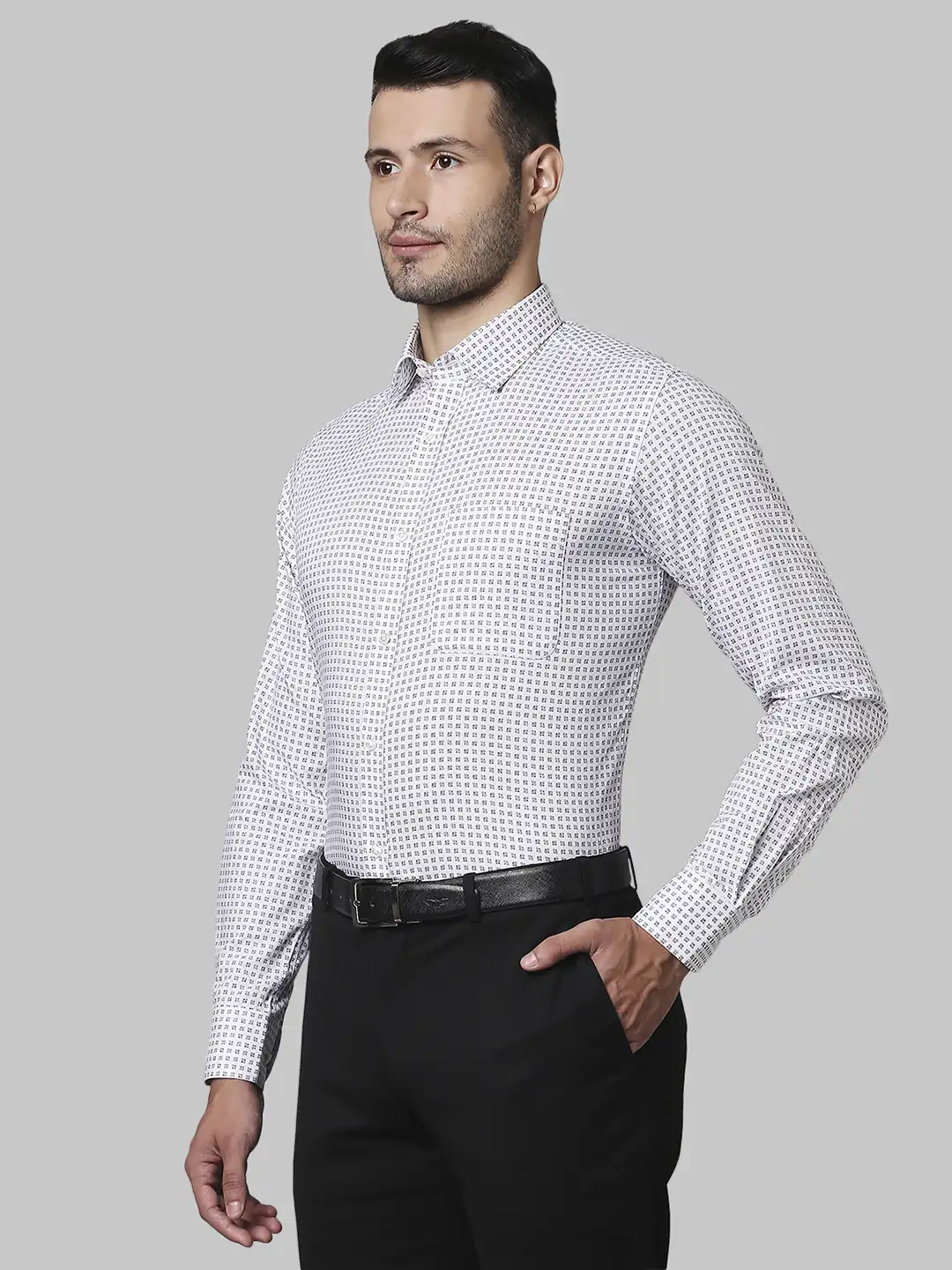 Men Orange Slim Fit Print Cotton Shirts - Image 3
