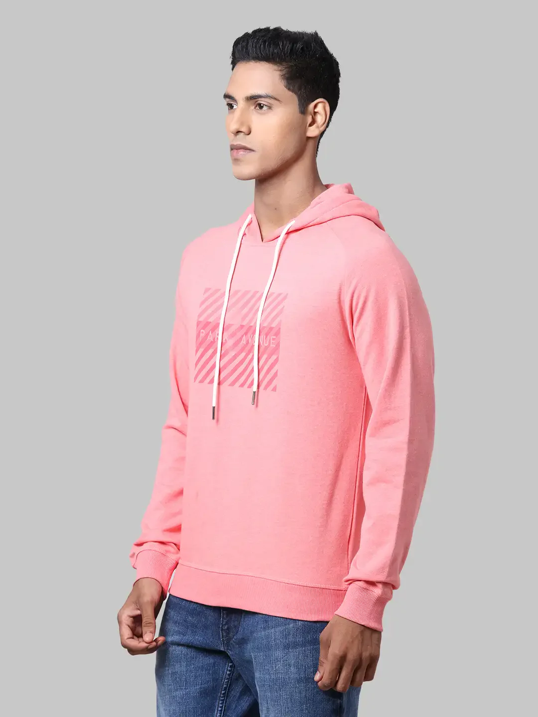 Men Orange Slim Fit Solid Cotton Polyster Blend Sweatshirts - Image 3