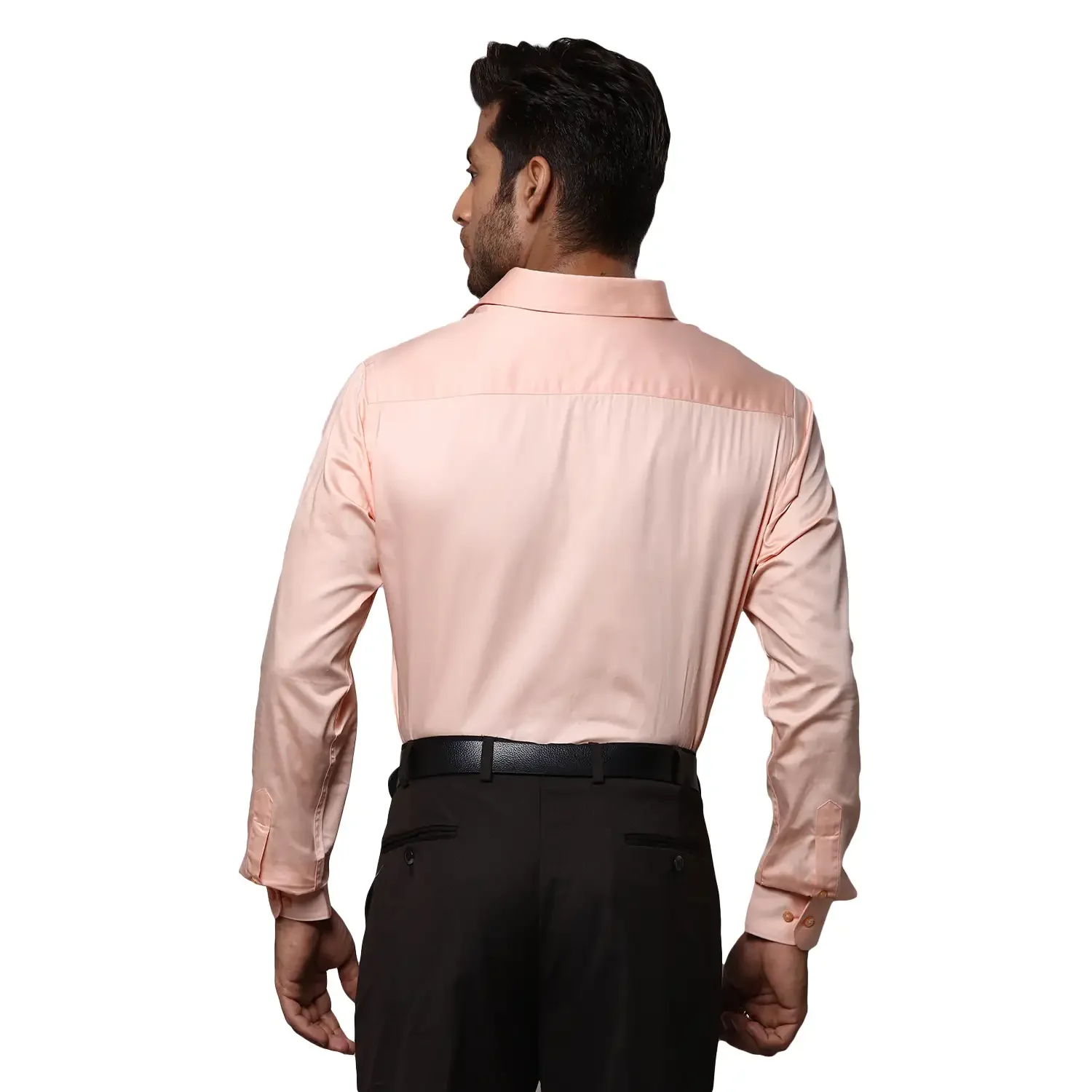 Men Orange Slim Fit Solid Cotton Shirts - Image 4