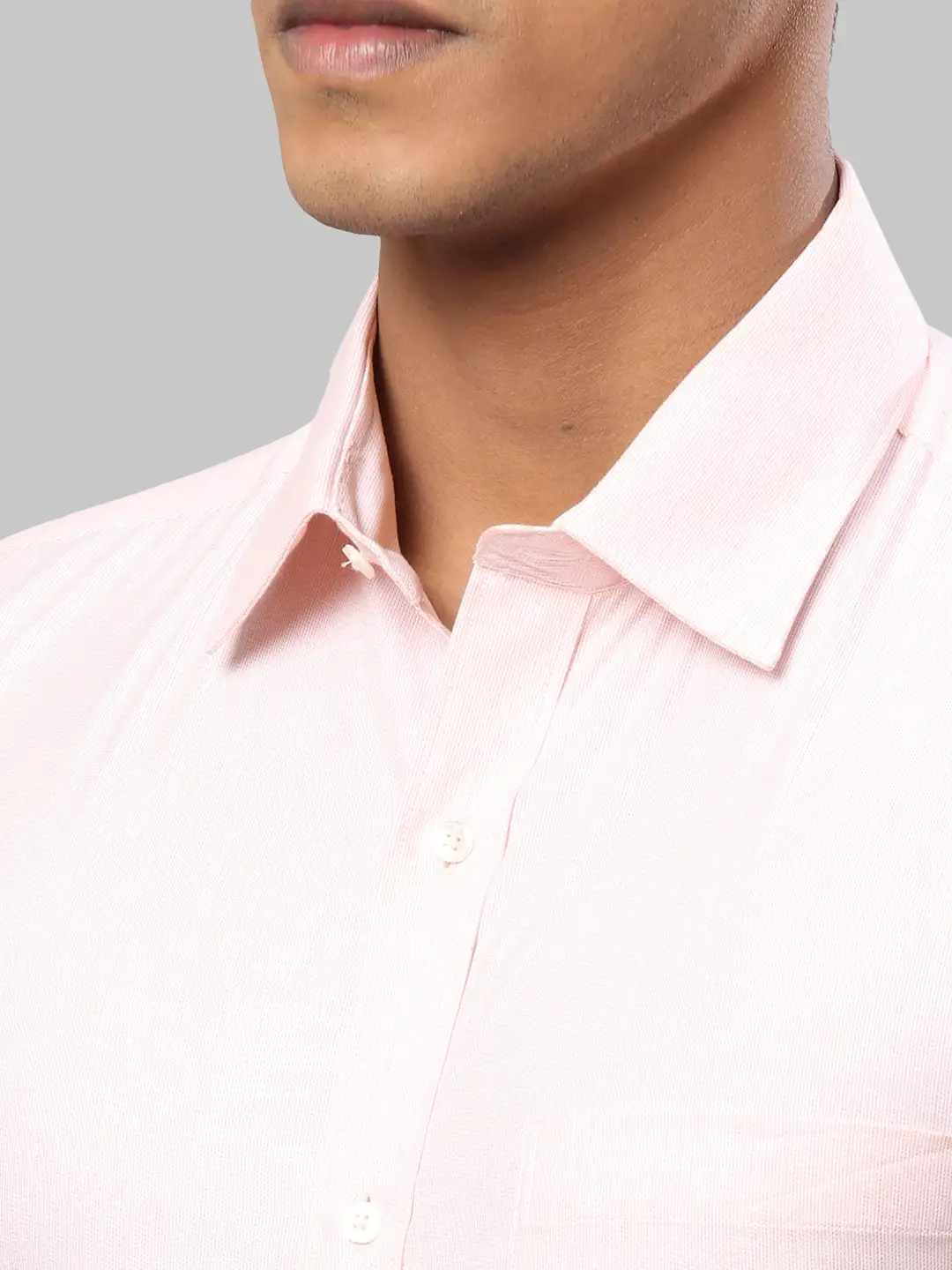 Men Orange Slim Fit Stripe Cotton Shirts - Image 6