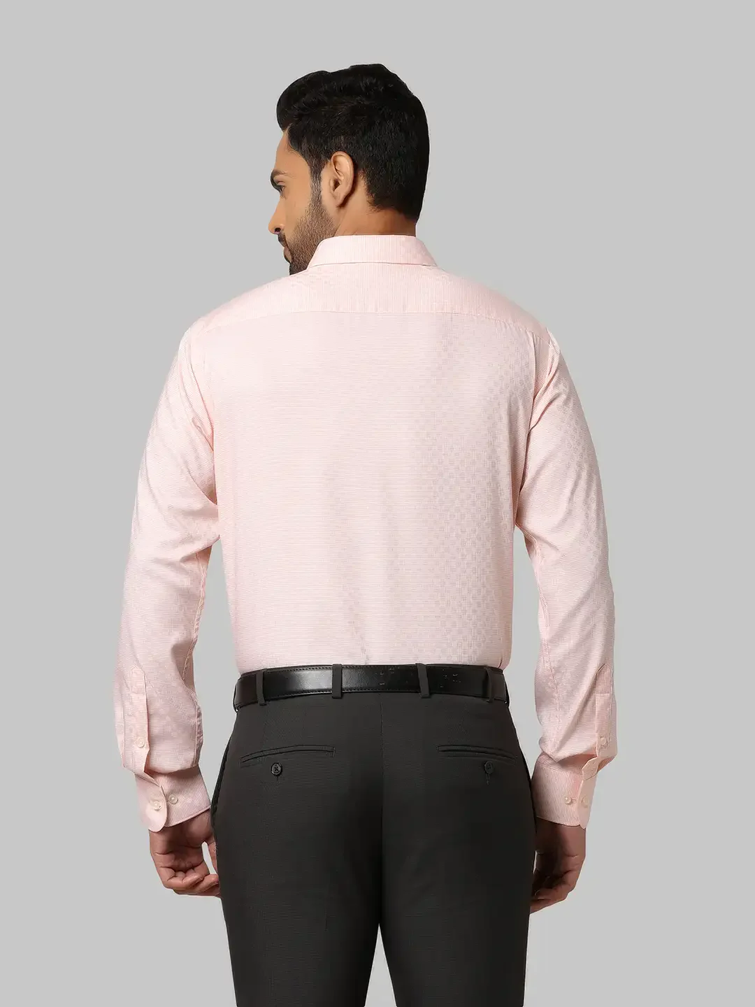 Men Orange Slim Fit Structure Cotton Shirts - Image 4