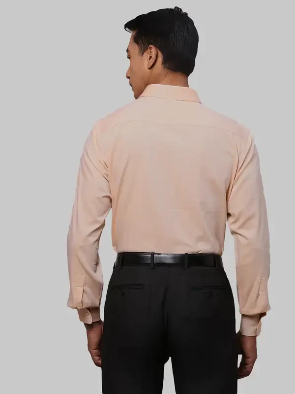 Men Orange Slim Fit Structure Cotton Shirts - Image 5