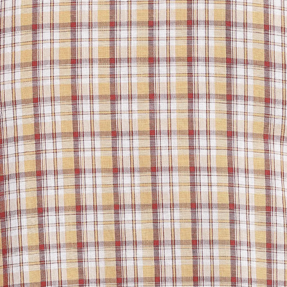 Men Orange Tailored Fit Checks Cotton Half Sleeve Shirts - Image 7