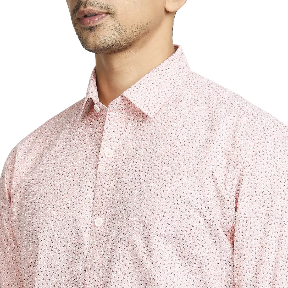 Men Orange Tailored Fit Yarn Dyed/Print Cotton Full Sleeve Shirts - Image 6
