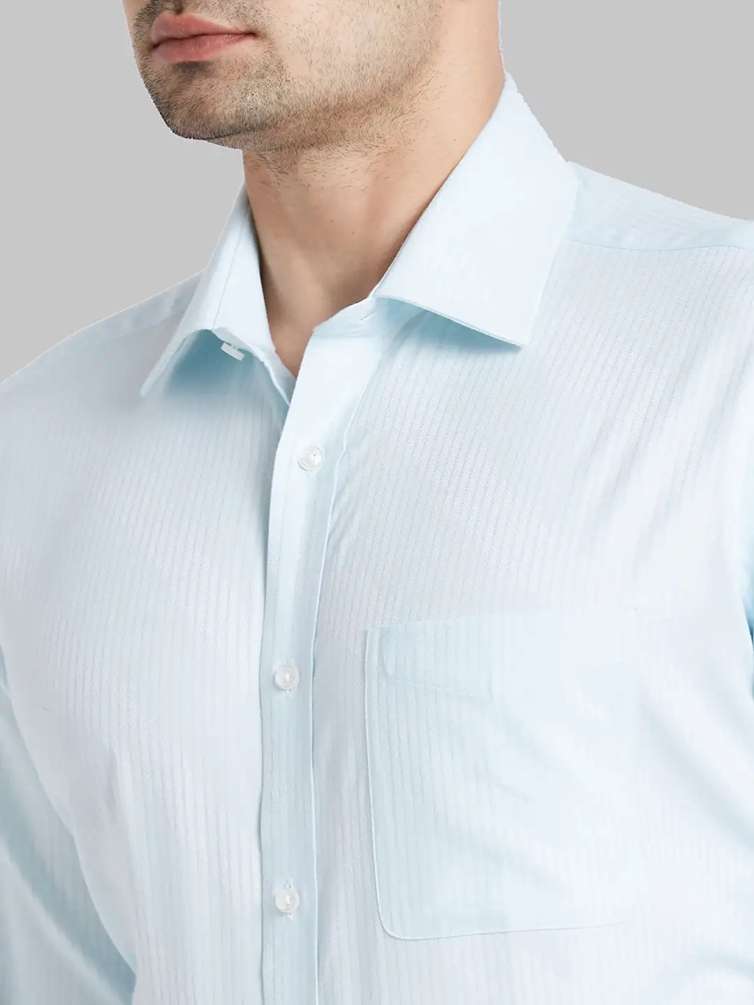 Park Avenue Men Blue Luxus Fit Cotton Formal Shirt - Image 6