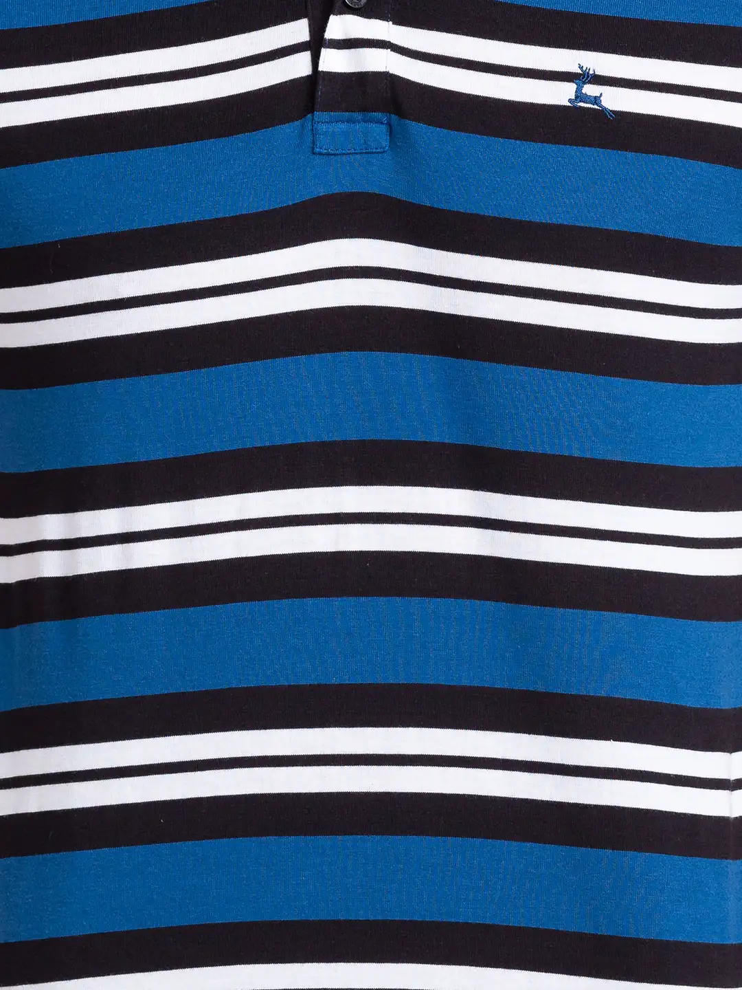 Men Petrol Regular Fit Yarn Dyed Cotton Round Neck Collar Polo T-Shirt - Image 6