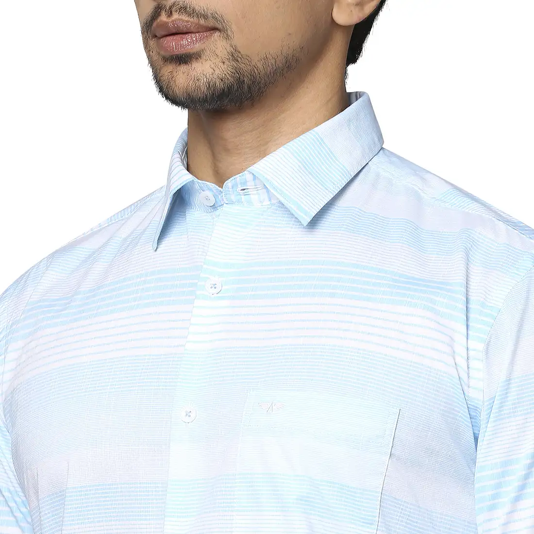 Men Petrol Slim Fit Barre Cotton Shirts - Image 6