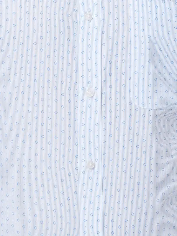 Men Petrol Slim Fit Print Cotton Shirts - Image 7