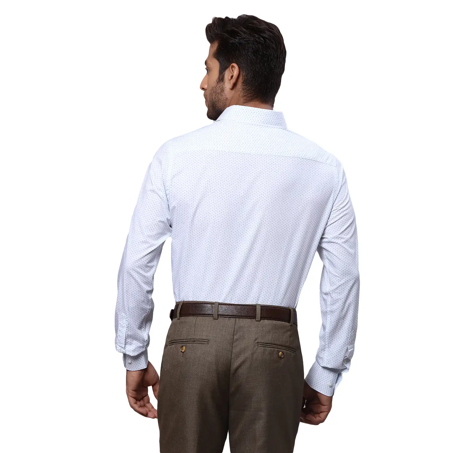Men Petrol Slim Fit Print Cotton Shirts - Image 5