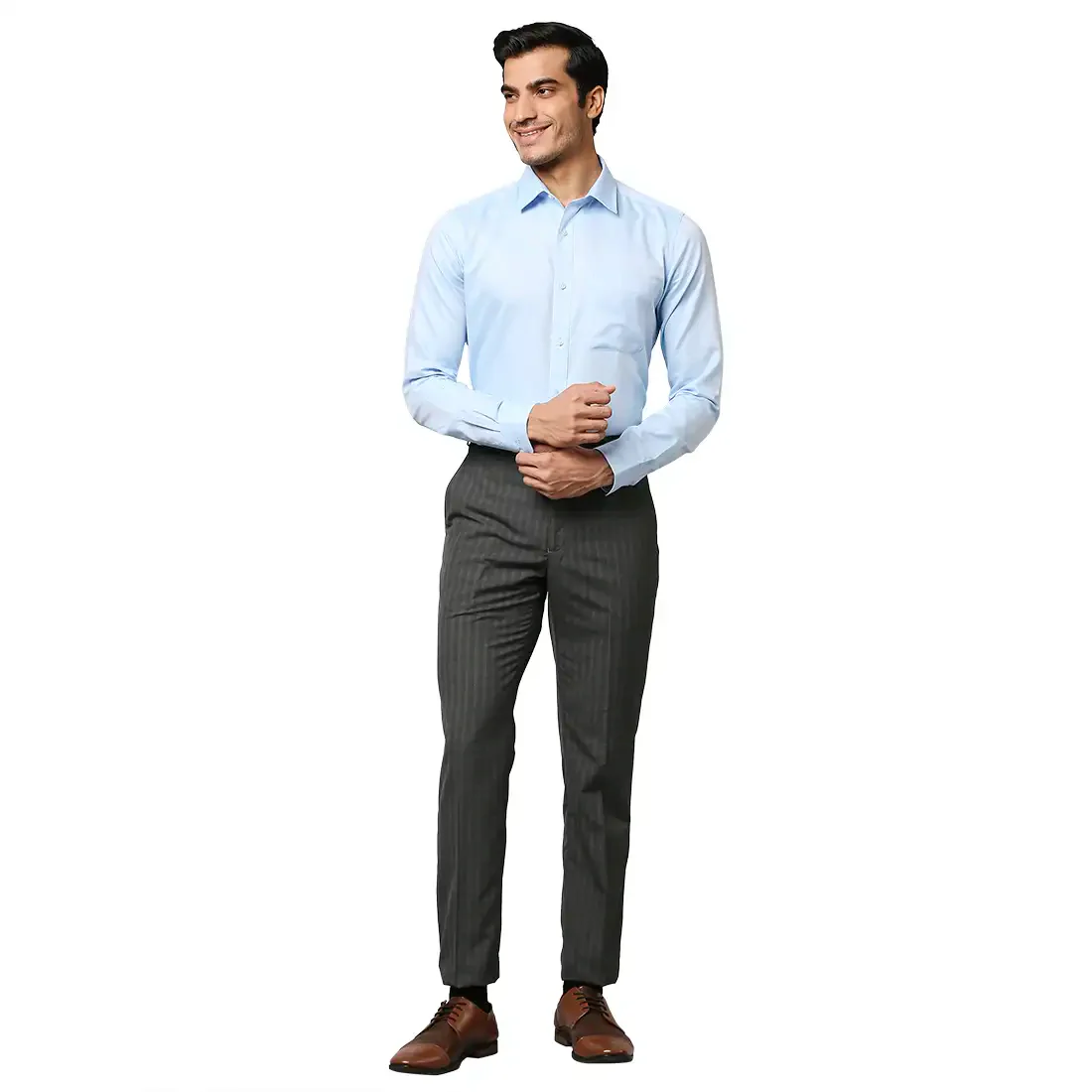Men Petrol Slim Fit Solid Cotton Half Sleeve Shirts - Image 5