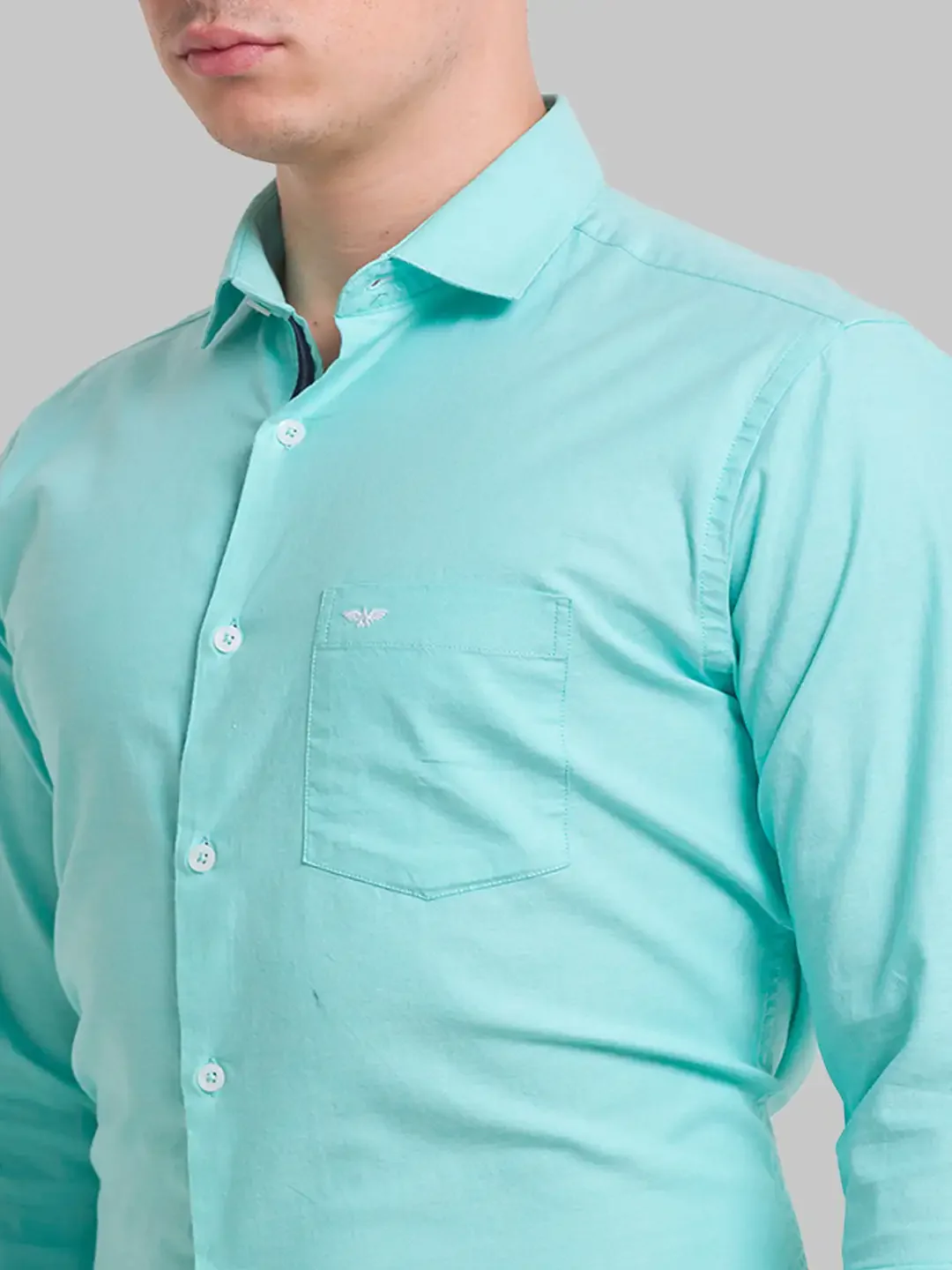 Men Petrol Slim Fit Stripe Cotton Blend Shirts - Image 6