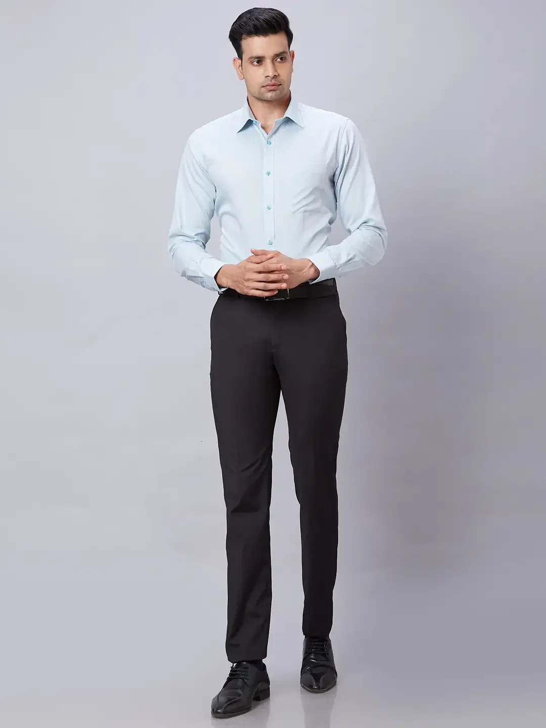 Raymond Men Blue Slim Fit Cotton Formal Shirt - Image 5