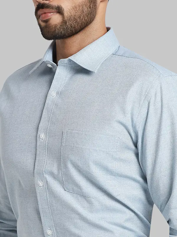 Park Avenue Men Blue Structured Slim Fit Cotton Formal Shirt - Image 6