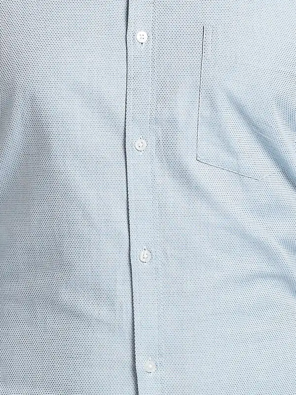 Park Avenue Men Blue Structured Slim Fit Cotton Formal Shirt - Image 7