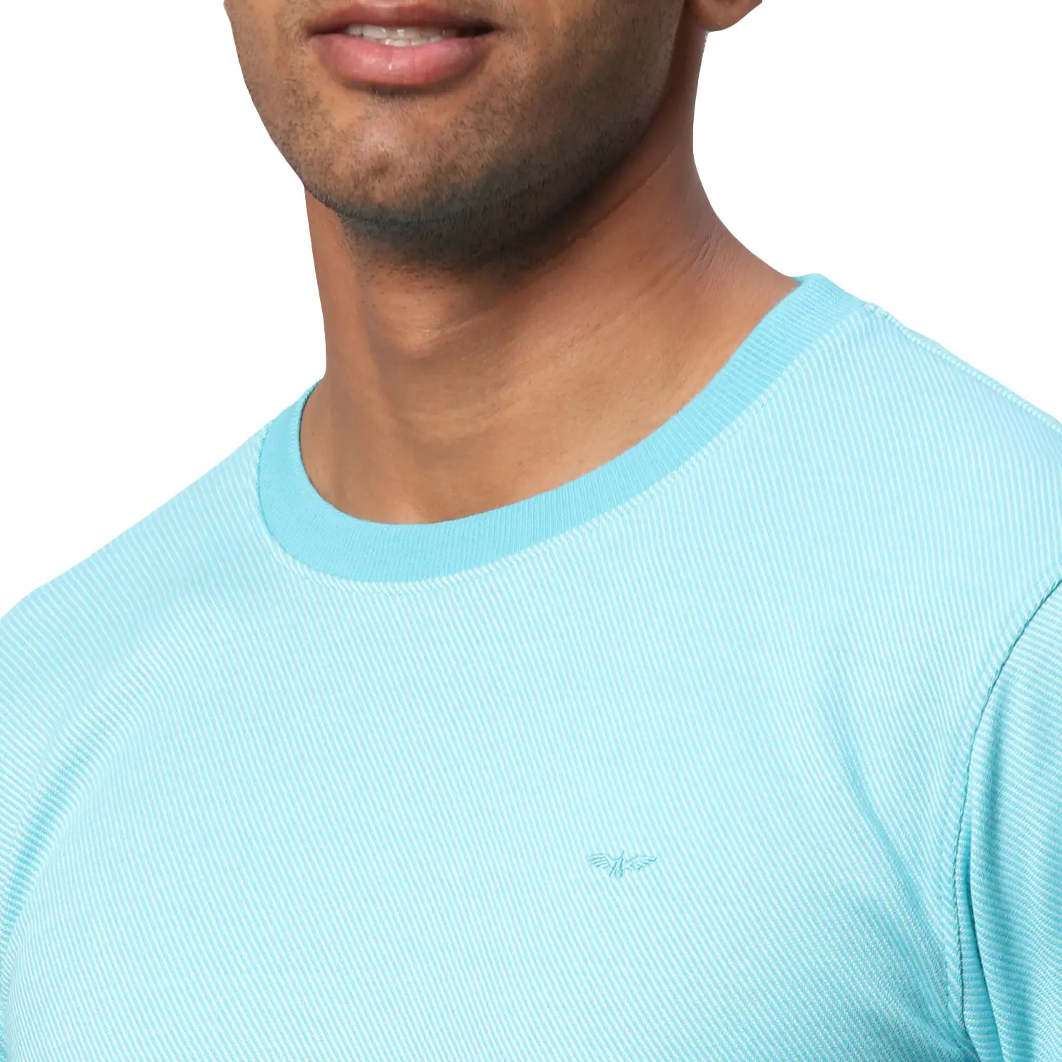 Men Petrol Slim Fit Two Tone Polyester Blend Round Collar Sweatshirts - Image 6