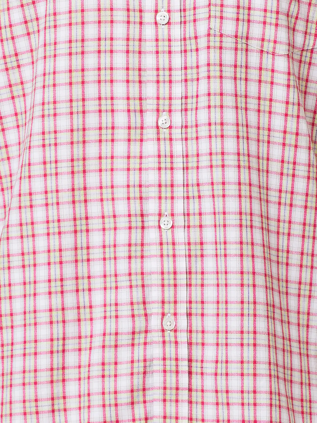 Men Red Classic Fit Checks Cotton Half Sleeve Shirts - Image 7