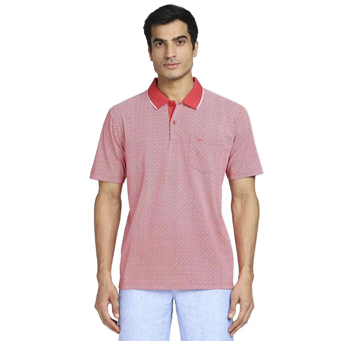 Men Red Classic Fit Print Cotton Half Sleeve T-Shirt