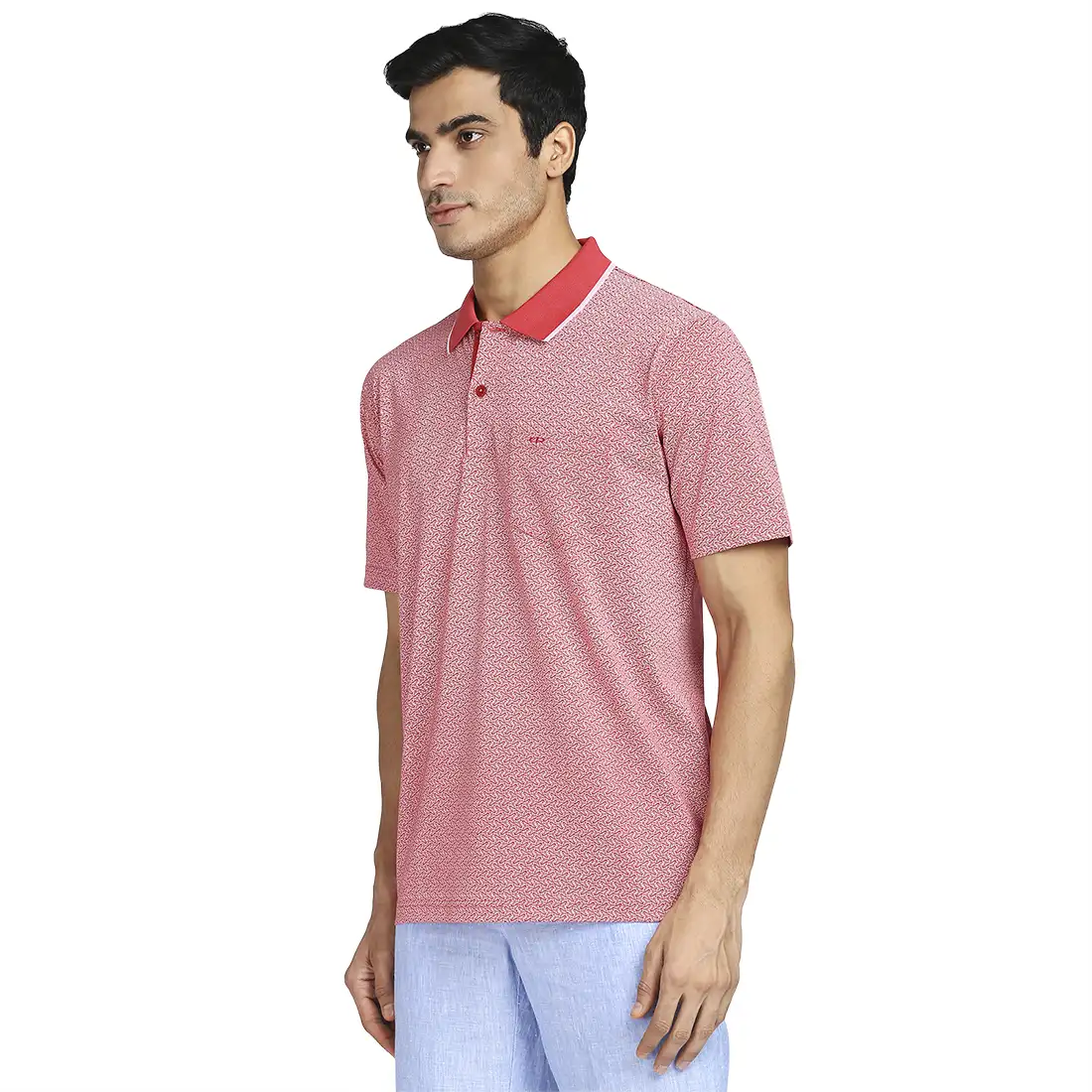 Men Red Classic Fit Print Cotton Half Sleeve T-Shirt - Image 3