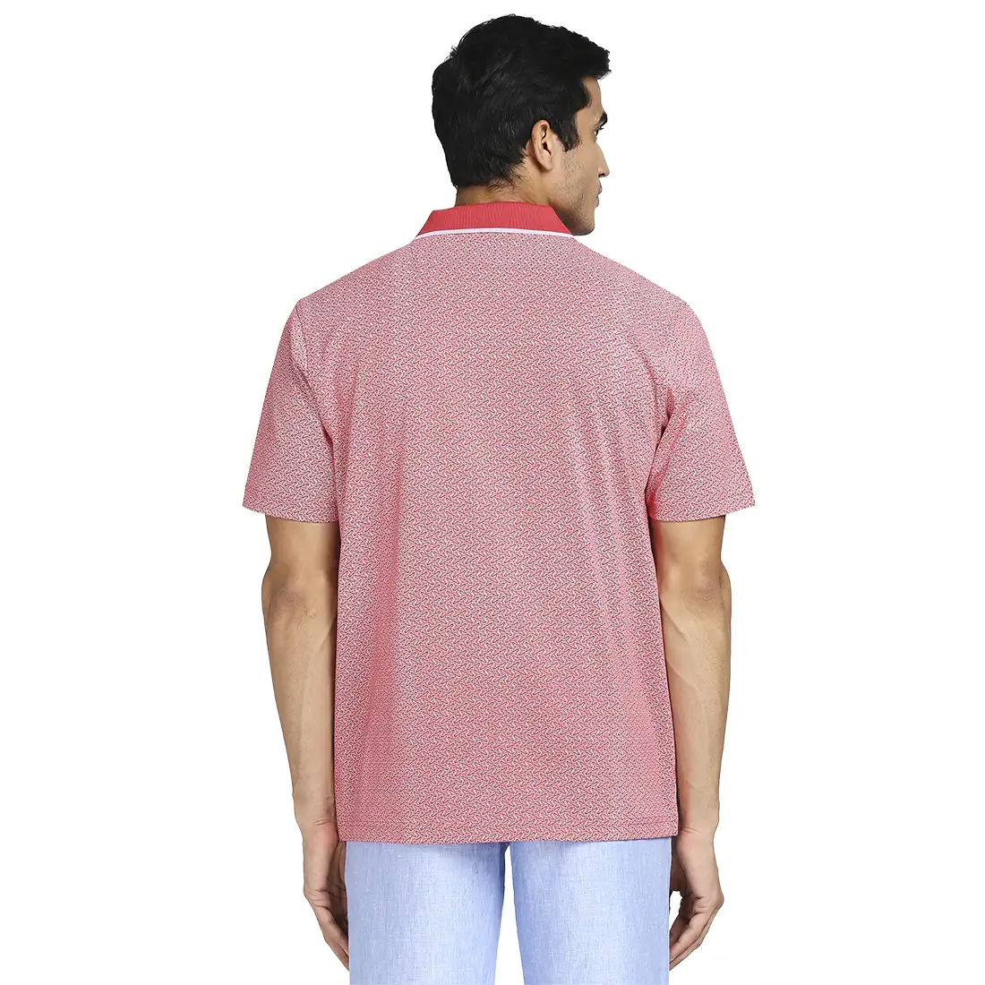 Men Red Classic Fit Print Cotton Half Sleeve T-Shirt - Image 4