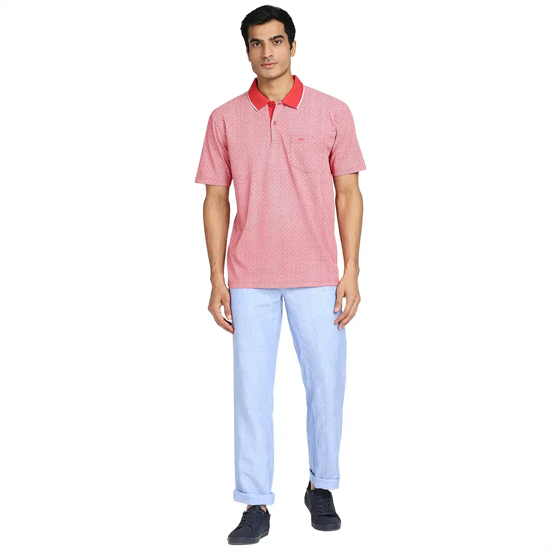 Men Red Classic Fit Print Cotton Half Sleeve T-Shirt - Image 5