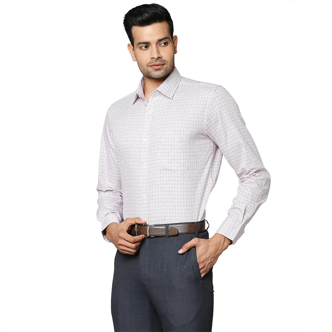 Men Red Contemporary Fit Checks Cotton Full Sleeve Shirts - Image 3