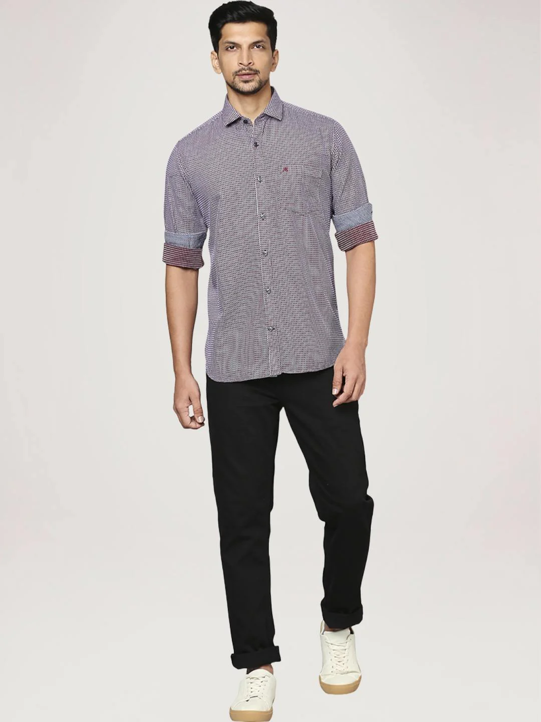Men Red Contemporary Fit Checks Cotton Shirts - Image 2