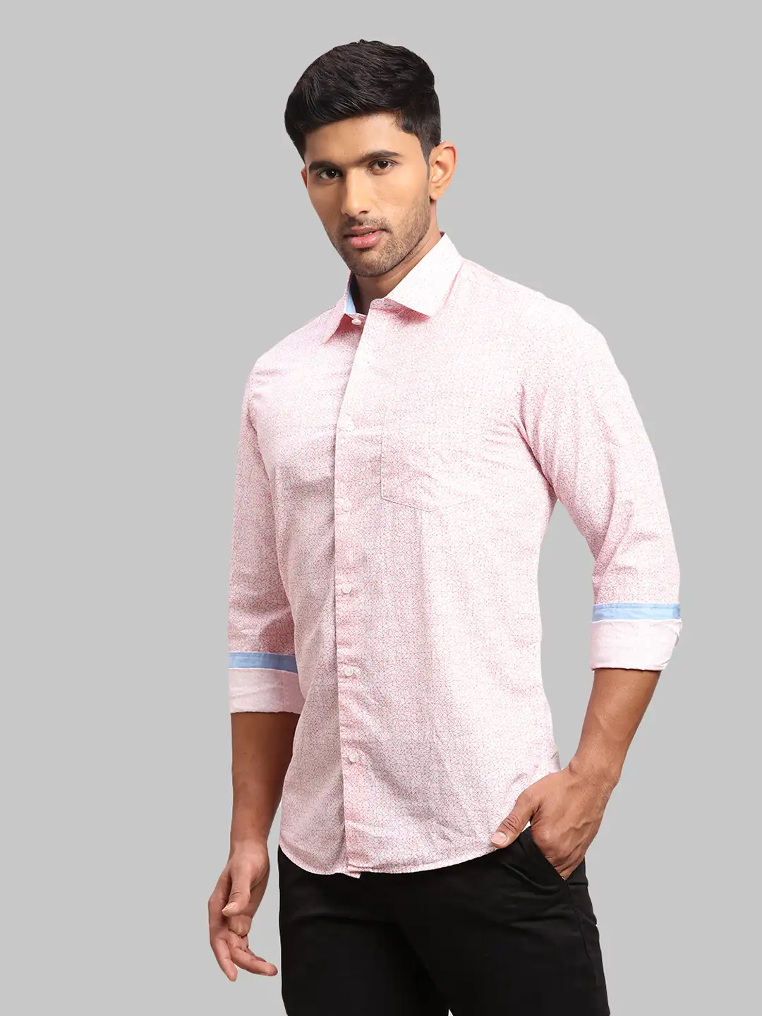 Colorplus Men Pink Printed Contemporary Fit Cotton Casual Shirt - Image 3