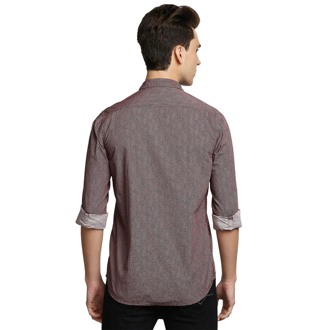 Men Red Contemporary Fit Print Cotton Full Sleeve Shirts - Image 4