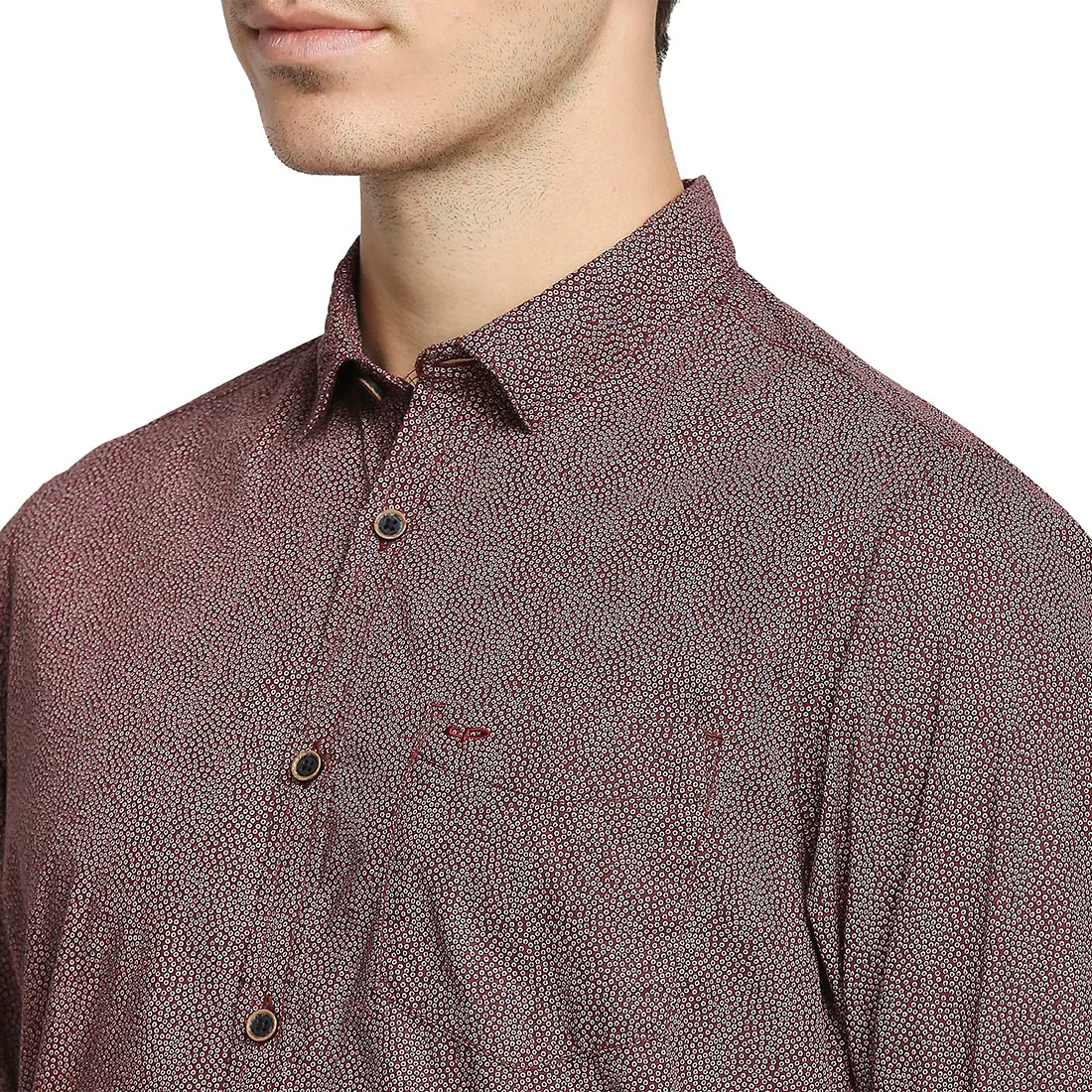 Men Red Contemporary Fit Print Cotton Full Sleeve Shirts - Image 6