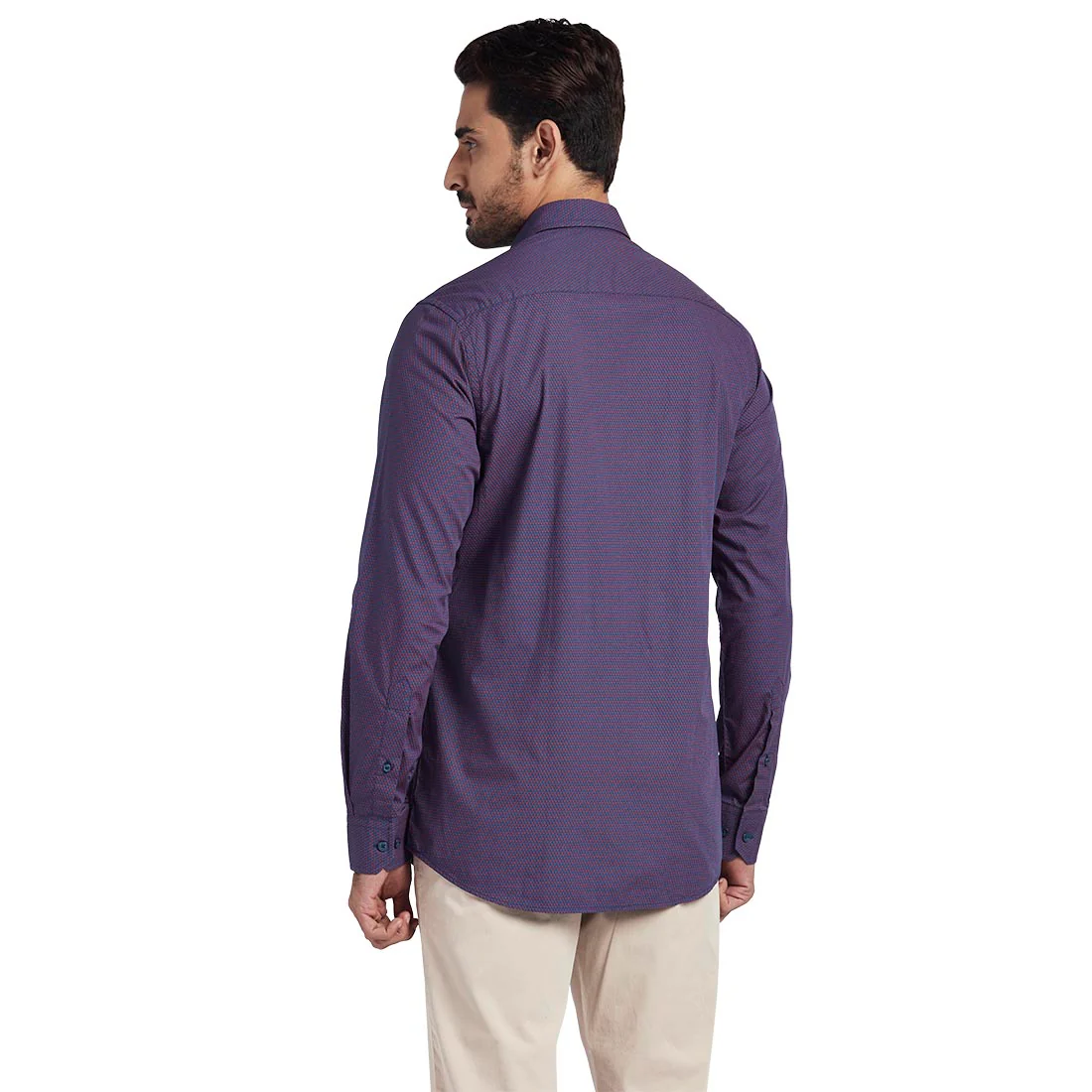 Men Red Contemporary Fit Print Cotton Full Sleeve Shirts - Image 4