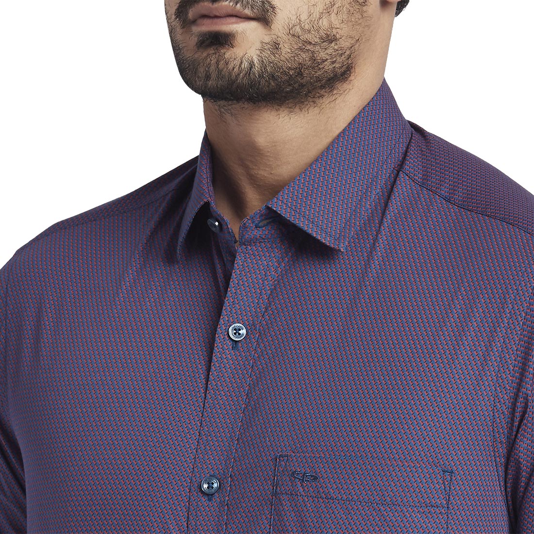 Men Red Contemporary Fit Print Cotton Full Sleeve Shirts - Image 6