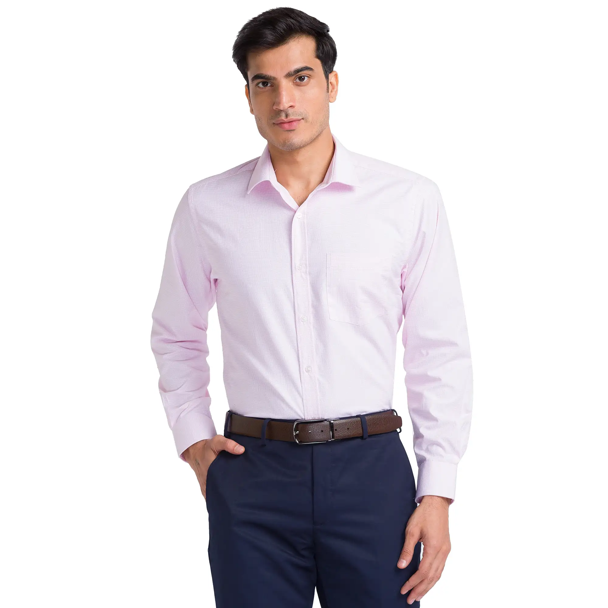 Men Red Regular Fit Checks Cotton Blend Full Sleeve Shirts