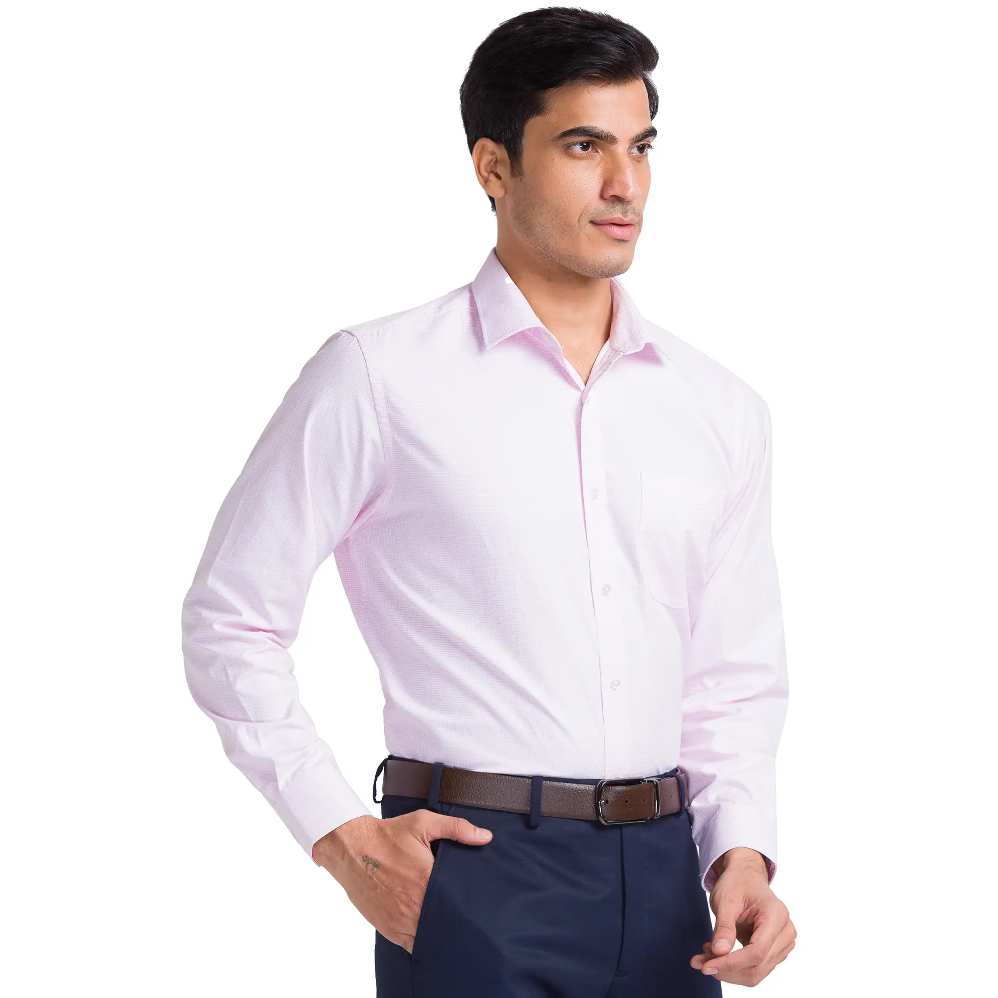 Men Red Regular Fit Checks Cotton Blend Full Sleeve Shirts - Image 2