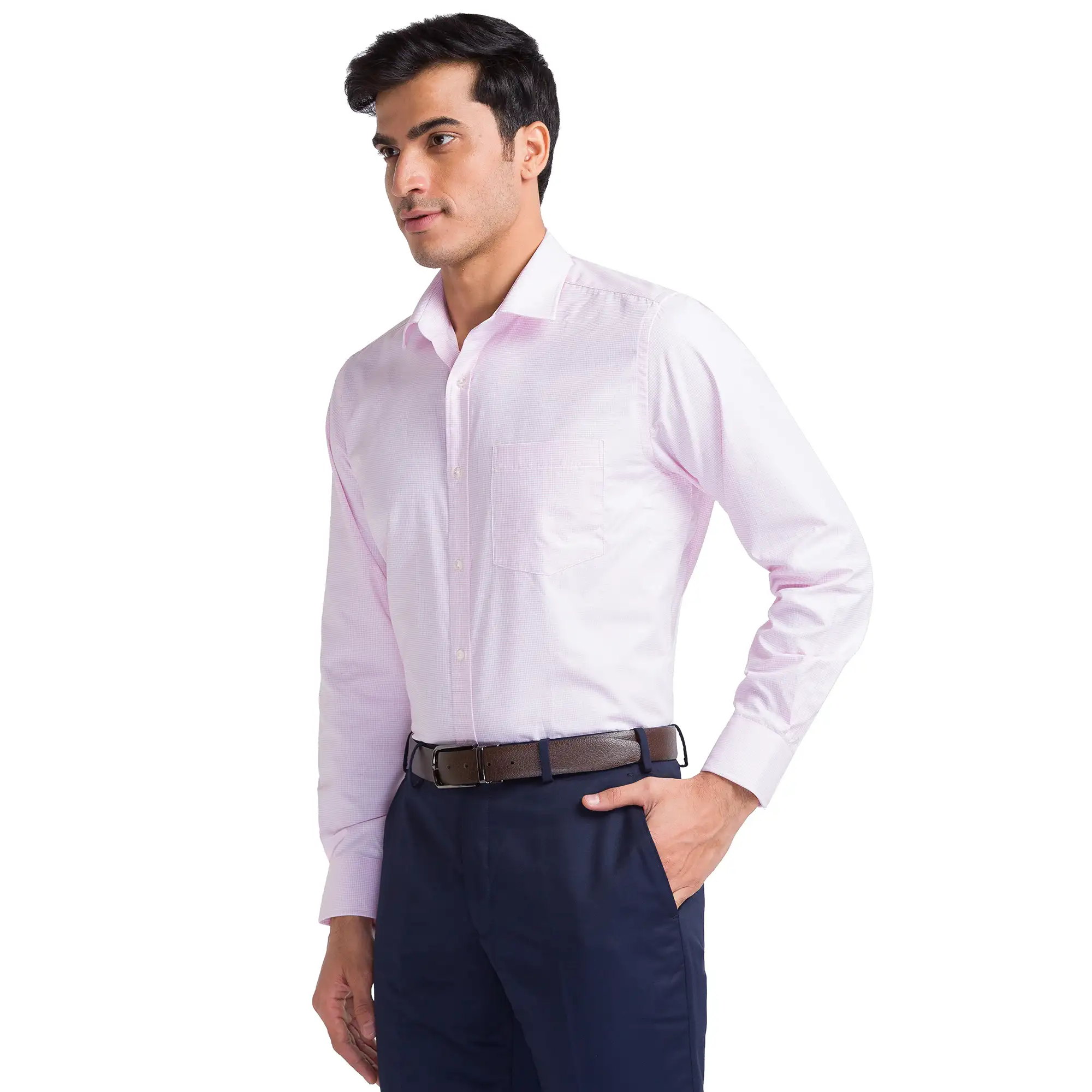 Men Red Regular Fit Checks Cotton Blend Full Sleeve Shirts - Image 3