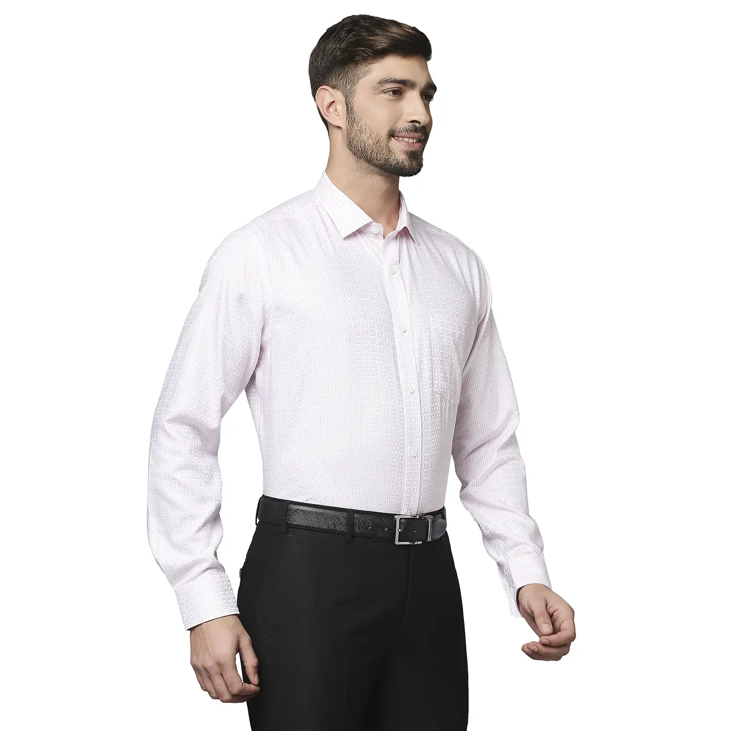 Men Red Regular Fit Checks Cotton Full Sleeve Shirts - Image 2