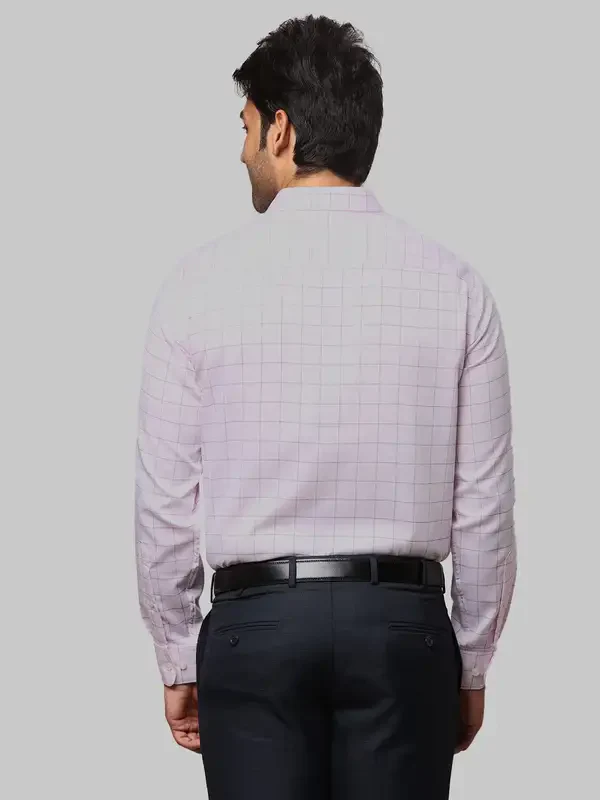 Park Avenue Men Pink Checks Regular Fit Cotton Formal Shirt - Image 4