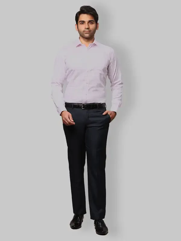 Park Avenue Men Pink Checks Regular Fit Cotton Formal Shirt - Image 5