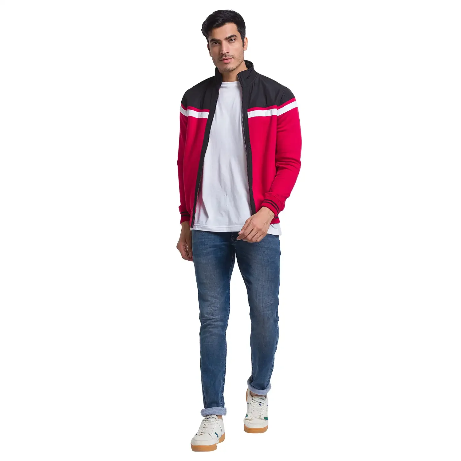 Men Red Regular Fit Cut & Sew Cotton Polyester Blend Sweatshirts - Image 5