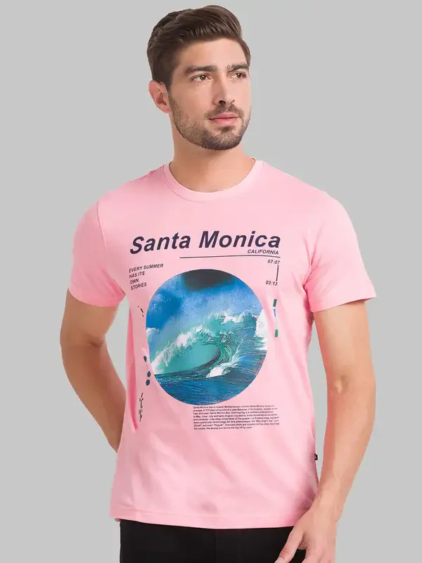 Men Red Regular Fit Printed Graphic Cotton T-Shirt