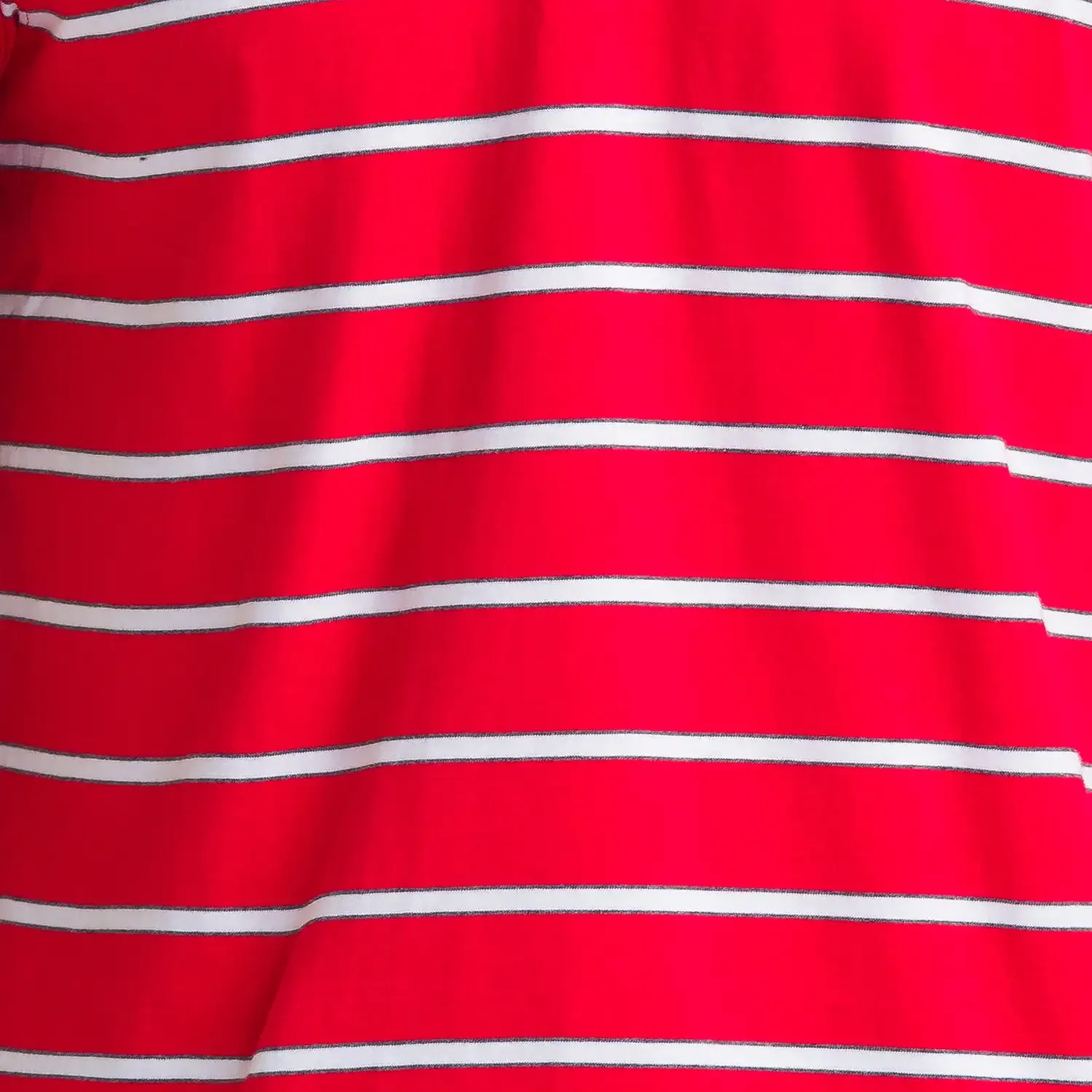 Men Red Regular Fit Stripe Cotton Round Neck Collar Polo T-Shirt - Image 7