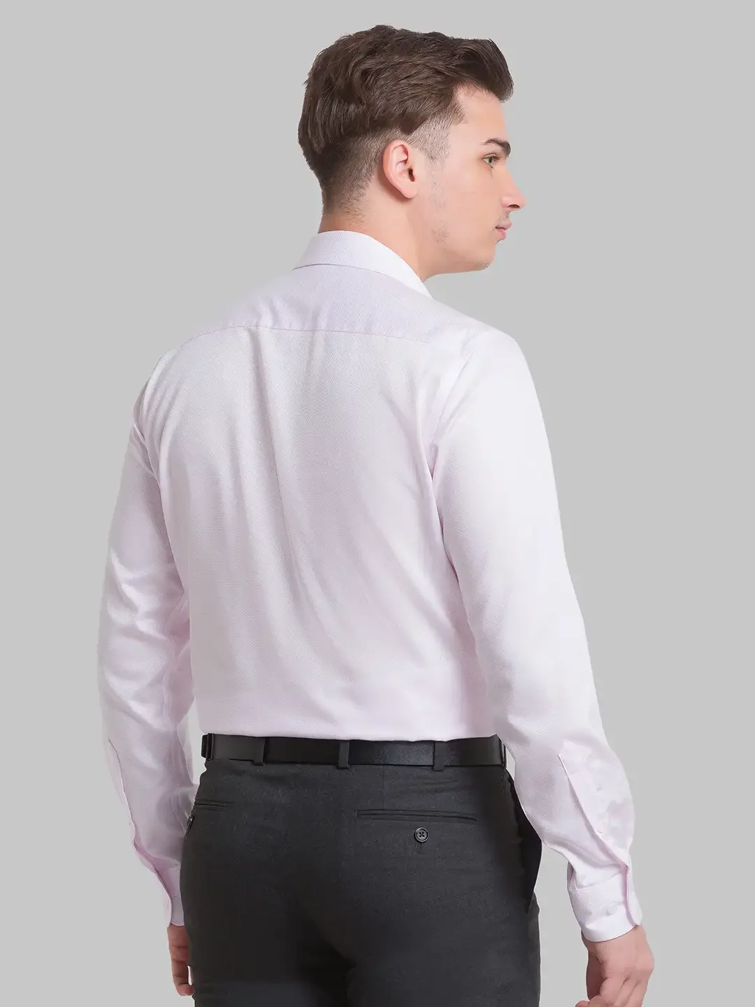 Men Red Regular Fit Structure Cotton Full Sleeve Ainsley Collar Shirts - Image 4