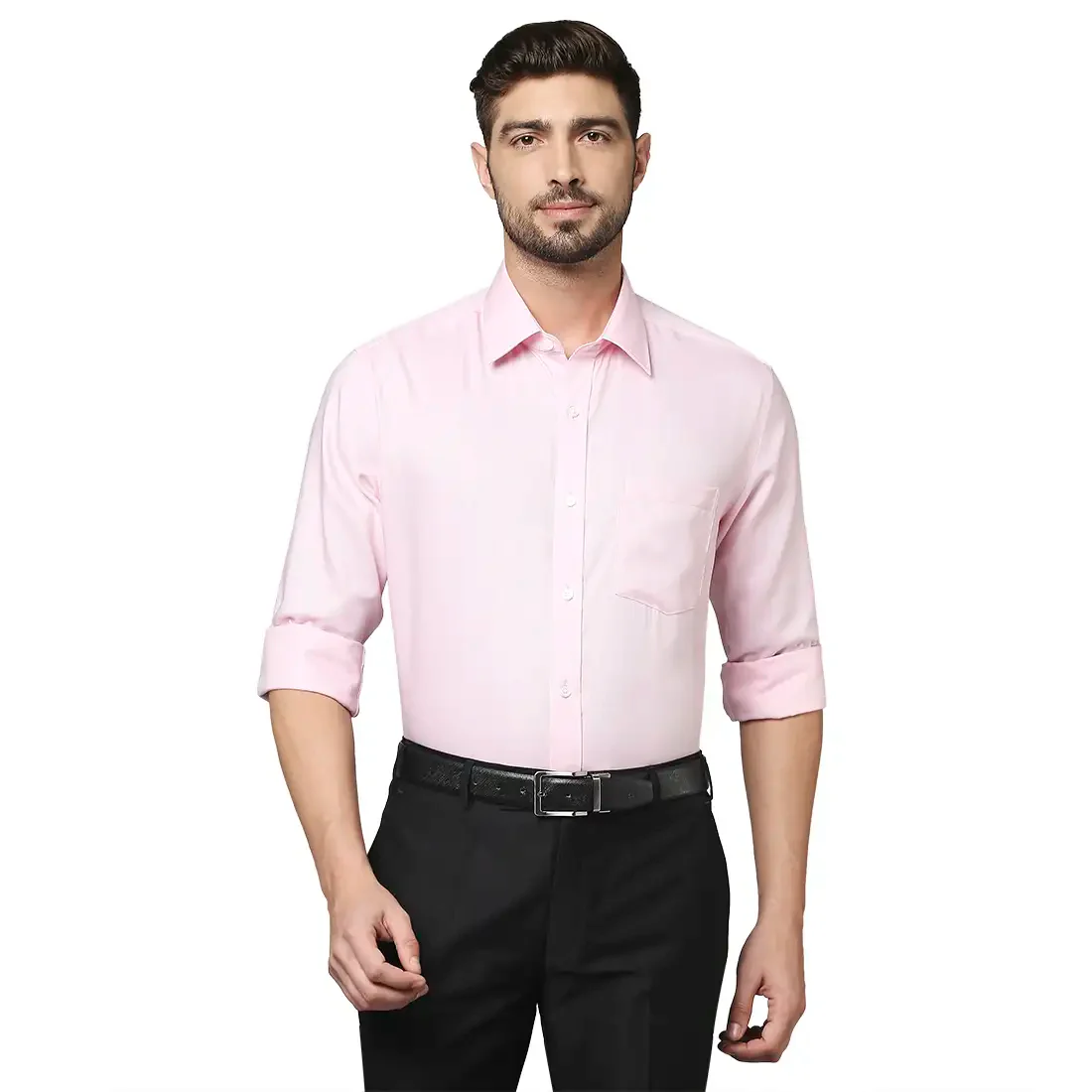 Men Red Regular Fit Structure Cotton Full Sleeve Ainsley Collar Shirts