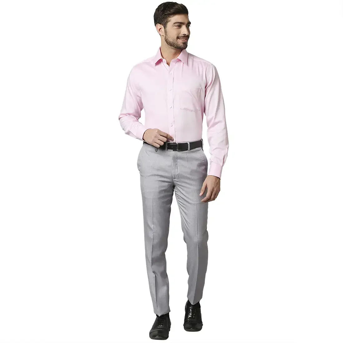 Men Red Regular Fit Structure Cotton Full Sleeve Ainsley Collar Shirts - Image 5