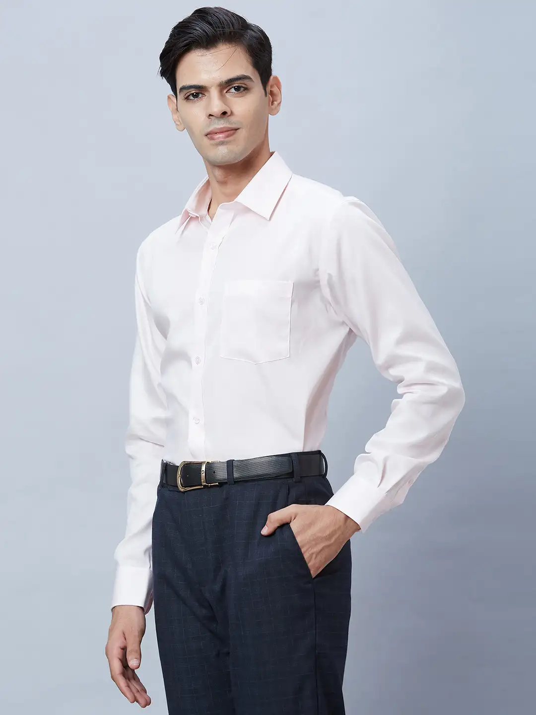 Park Avenue Men Pink Structured Regular Fit Cotton Formal Shirt - Image 3