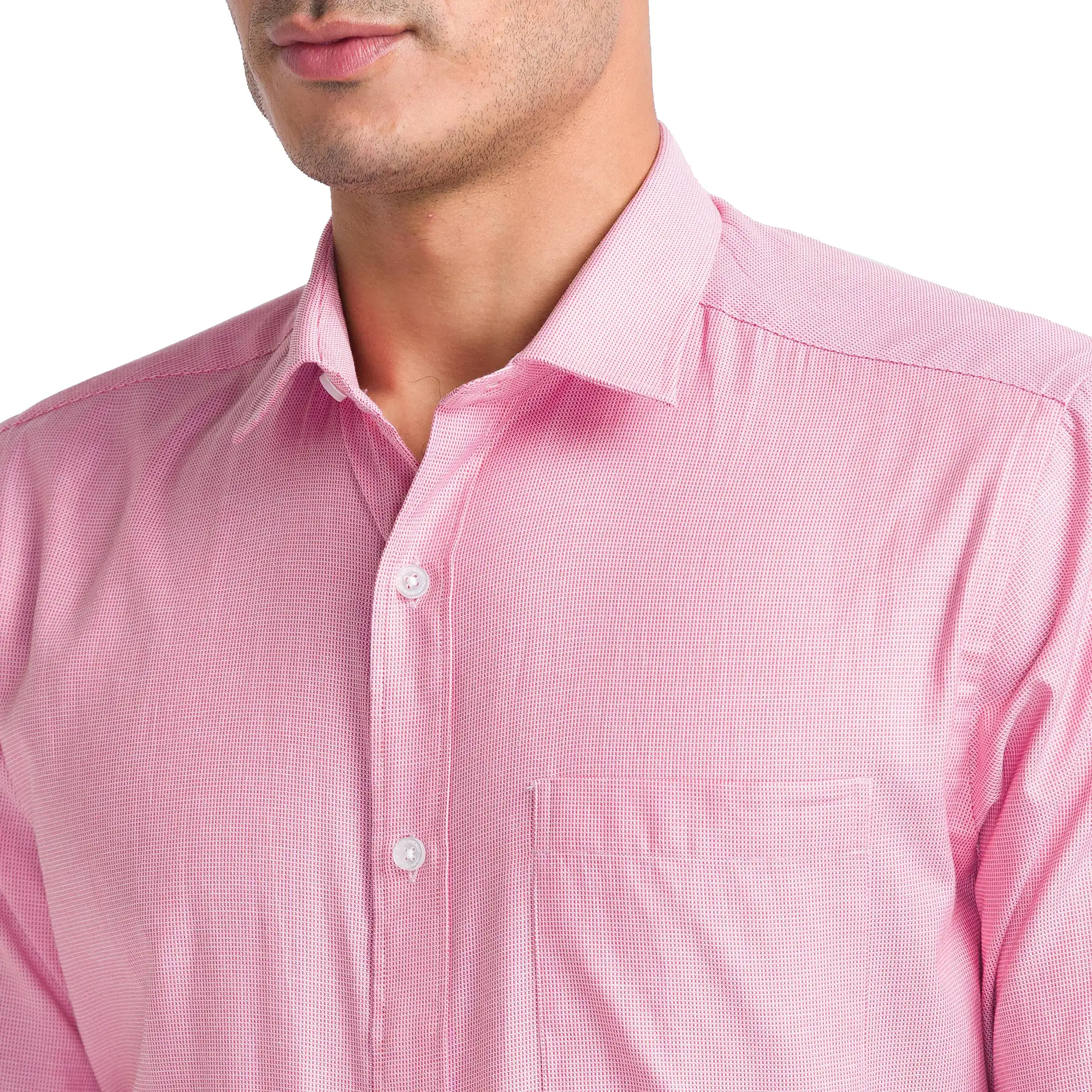 Men Red Regular Fit Structure Polyester Blend Full Sleeve Shirts - Image 6