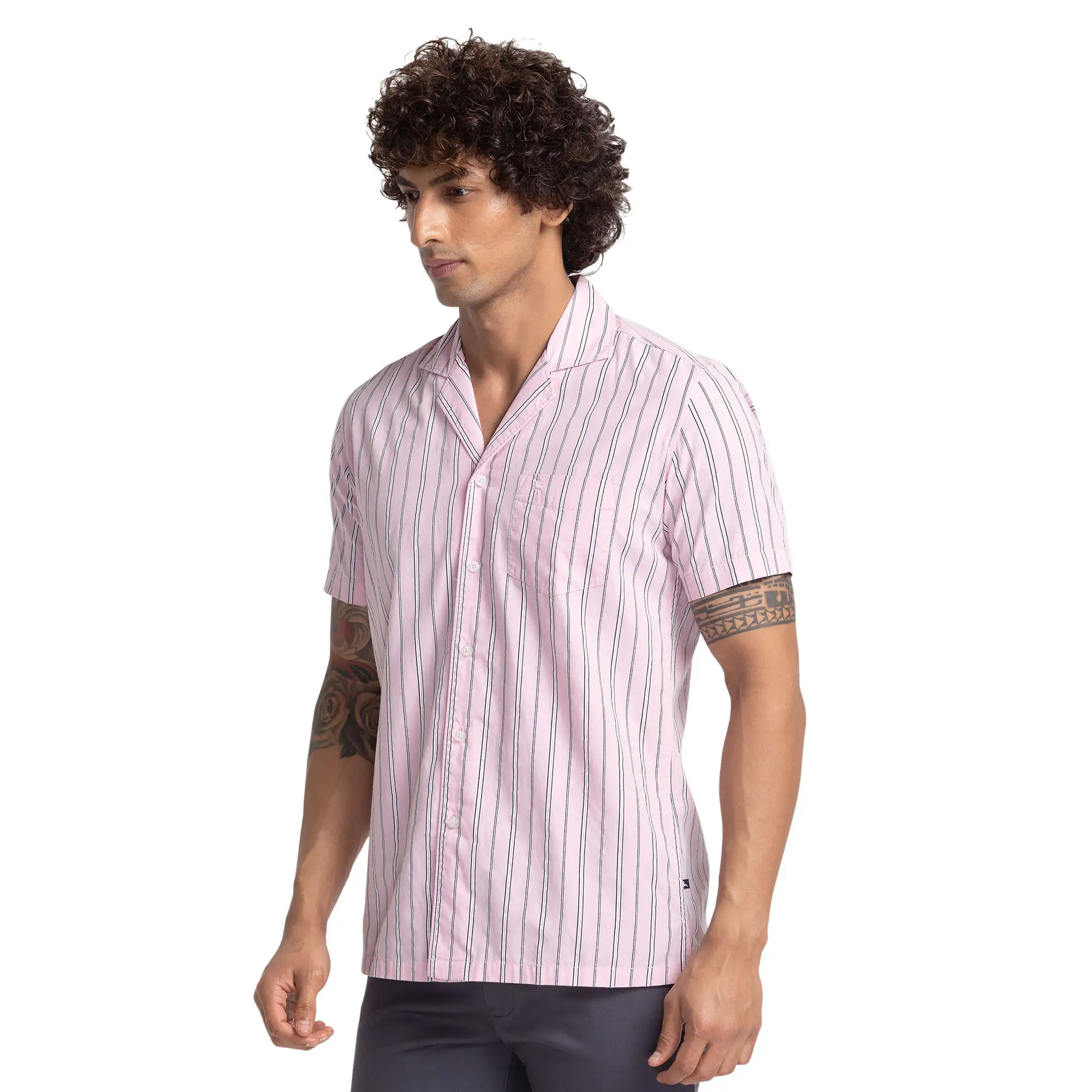Parx Men Pink Printed Resort Fit Cotton Blend Casual Shirt - Image 3