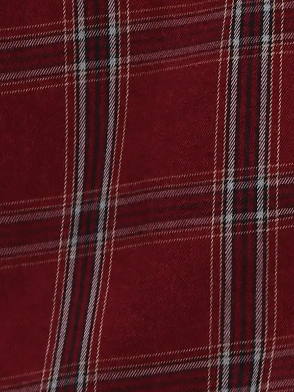 Men Red Slim Fit Checks Cotton Full Sleeve Shirts - Image 7