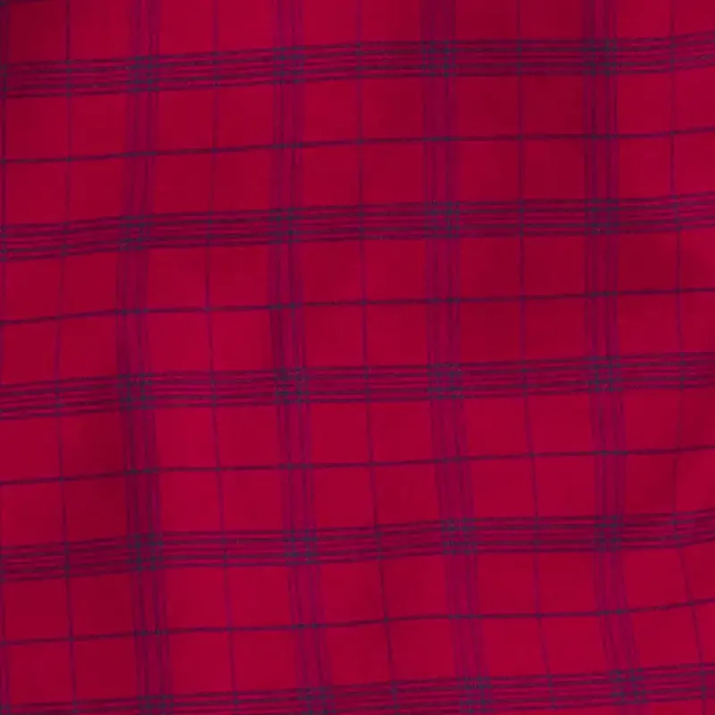 Men Red Slim Fit Checks Cotton Full Sleeve Shirts - Image 7