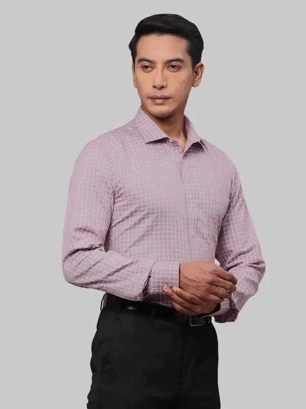 Men Red Slim Fit Checks Cotton Shirts - Image 2