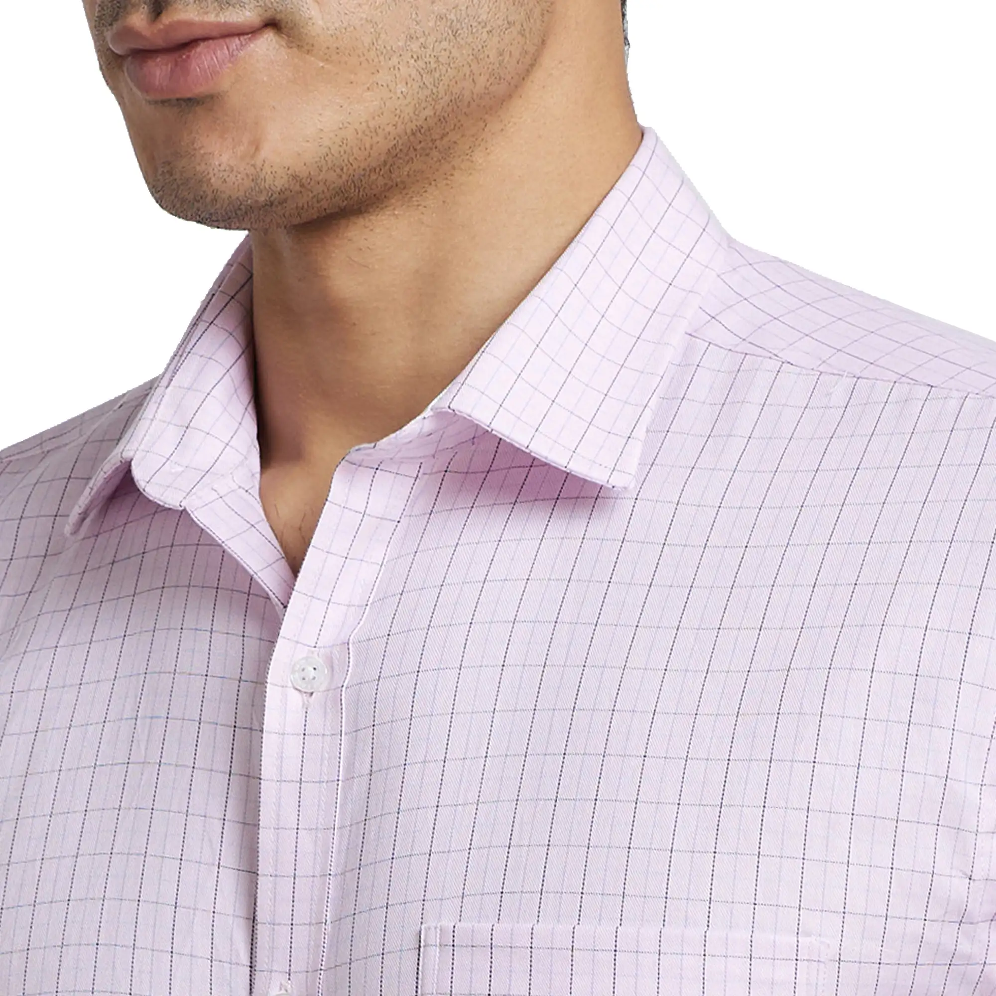 Park Avenue Men Pink Checks Slim Fit Cotton Formal Shirt - Image 6